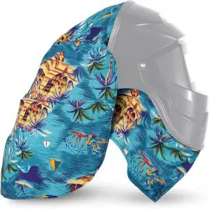 Jecery 2개 용접 헬멧 커버 및 턱받이 세트 목 보호용 프레스 핏 씰이 있는 액세서리 가장 잘