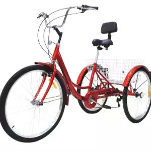 성인 안전 어르신 트라이크 실버 세발 경량 바구니 24인치 성인용 자전거 소형