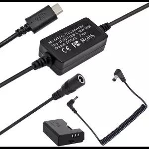 PD USB-C 유형-C 변환기 LP-E10 더미 배터리 DR-E10 DC 커플러 Rebel T7 T6 T5 키스 X50 X70 EOS 1200D 150