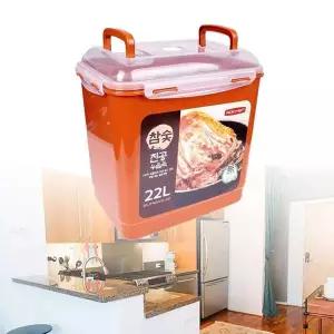 김치용기 스텐김치통 누름통 참숯 진공 누름독 22L