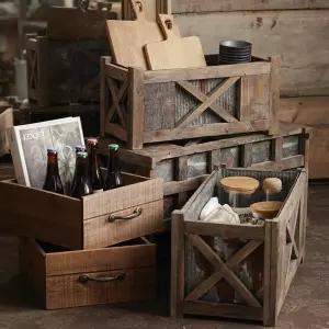복고풍 나무상자 인테리어 원목 대형 디스플레이 수납함