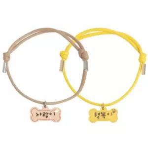 애견 가죽 뼈다귀 인식표 면목걸이 중소형 1P 이름표 ZKP6+3zWg