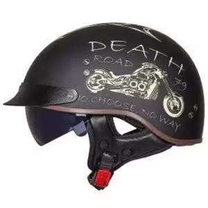 오토바이 반모 헬멧 무광 블랙 투명필름 블랙투명 해골