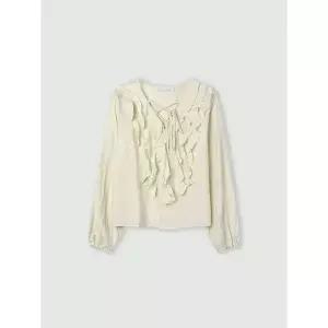 [하프클럽/코인코즈]프릴리본 끈장식 블라우스_CC6SB730