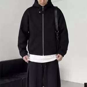 네오프렌 크롭 비조 후드집업 2color