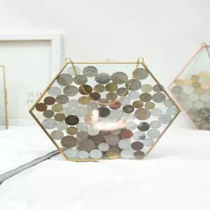 기념 코인 액자 컬렉션 진열 코인형 유리액자 복고풍 소형 장식 화폐 보관함 골드 수집