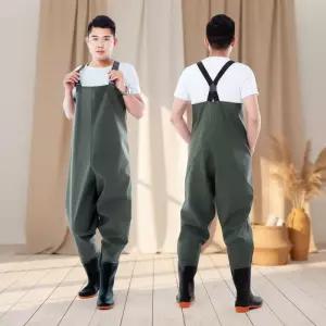 남성용 사계절 방수 멜빵형 작업용 야외 장화