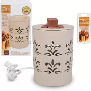 D Eco 향수 왁스 멜트 워머 - 전기 향이 나는 타르트 캔들 시나몬 큐브 6개 포함 플러그인 할로겐 전구