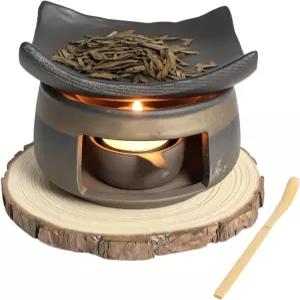 버너 세라믹 캔들 워머 - 손글레이즈 아로마테라피 오일 왁스 멜트 가정용 향수 명상 휴식 침실 장식