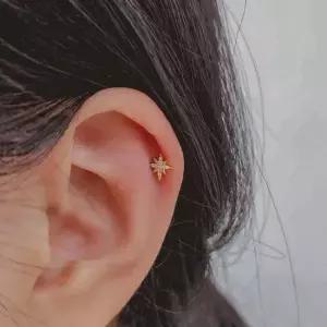 925실버 미니 별 파베 은 피어싱