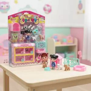 콩순이 미니 펫샵 동물모형 강아지 고양이 피규어 미니어처 돌보기 역할놀이 인형놀이 어린이