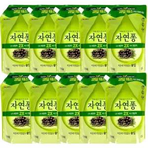 LG생활건강 자연퐁 주방세제 솔잎향 리필 1.1L X 10개