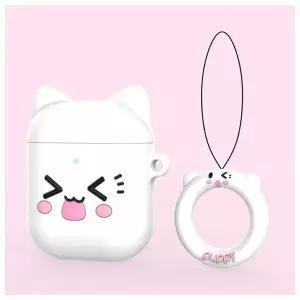 고양이 에어팟 실리콘 케이스 귀여운 (화이트)