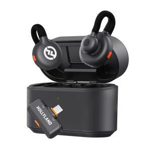 Hollyland Lark M2S iphone 호환 카메라 용 무선 라 발리에 마이크 Vlog 인터뷰 안드로이드 폰 소음 제거