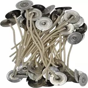 50팩 제스 메이 44-24-18 아연 코어 캔들 윅스 제작을 위한 3인치 프리 왁스 및 탭 보티브 젤 캔들을