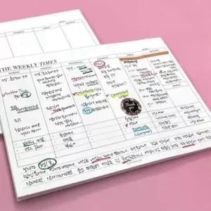 주간 위클리 플래너 떡메모지 메모장 타임 학습