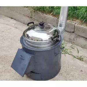 쓰레기 소각로 야외 화덕 드럼통 소각통 화목 장작 굴뚝