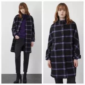 [하프클럽/올리비아로렌]올리비아로렌 MG01 반넥체크코트 VOCEA3W9341