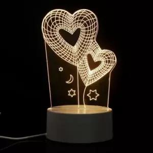 [Deco] 3D 착시 아크릴 무드등 하트풍선 3D무드등 3D입체무드등