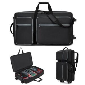 DDJ FLX10 /1000/1000SRT /REV7 /REV5 /SCLIVE 4와 호환되는 휠이 있는 DJ 케이스, 파이오니어 장비용 컨트롤러 액세서리용 멀티 포켓이 백팩, 소프