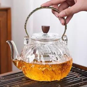 차 열탕 내열 주전자 커피 머그 캡 유리 티포트