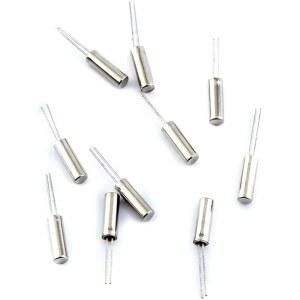 10Pcs 실버 시계 크리스탈(32768Hz) 32.768KHz 크리스탈 오실레이터 수동 부품 산업용 전기 교체(3 * 8mm)