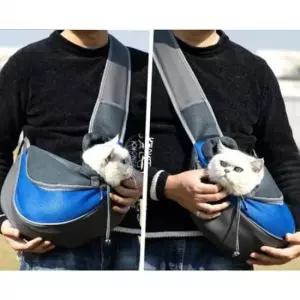 [반려] 탈출방지 강아지 메쉬 슬링백 이동용 반려동물 카시트 산책 가방