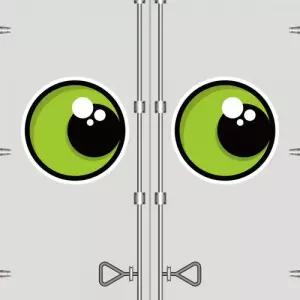 고휘도 왕눈이 안전거리 리플렉터 차량스티커 CES 047 그린 아이즈-중형