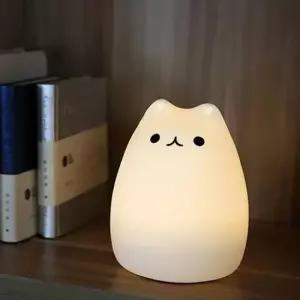 [Deco] 말랑냥이 무선 실리콘 무드등 페이드 고양이 취침등