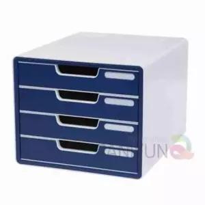 [문구] 4단 서류함 네이비 서류정리함 종이파일박스 사무용서류함 문서보관상자 문서보관박스