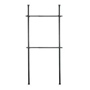[생활] 기둥 행거 블랙 2단 280cm 행거 드레스룸 옷걸이