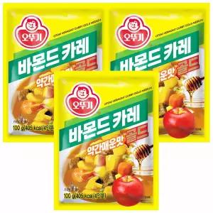 [온누리상품] 오뚜기 바몬드 카레 골드 약간매운맛 100g x 3개