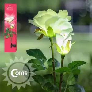 [Deco] 태양광 정원등 백색꽃잎 정원램프 조화 LED 조명등