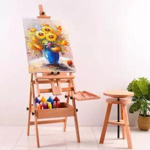 서랍형 이젤 스탠드 원목 캔버스 거치대 접이식브래킷