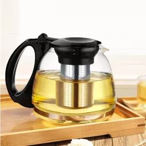 로하티 핸들킹 내열 유리 차 포트 1 . 1L 주전자