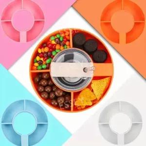 식판 스낵 적합 컵 실리콘 거치대 칸 재사용 그릇 텀블러 식기