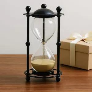 글라스 유리시계 사우나시계 시간재기 모래시계 30분 블랙골드