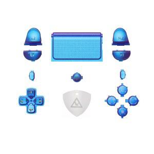 [미국배송] 익스트림레이트 카멜레온 퍼플 블루 클래식 심볼 맞춤형 교체 풀세트 버튼 - PS4 슬림 프로 CUH-ZCT2 컨트롤러 DTFS LED 키트와 호환 미포함