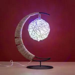 [Deco] 초승달 라탄볼 LED 무드등 USB 선물 수면 테이블조명