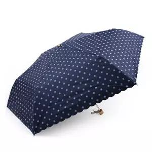 암막 우산 네이비 도트 슬림 3단 유니크 기라로쉬