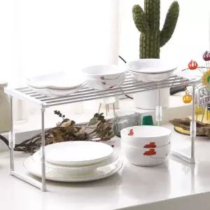 [유토피아]와이드형 높낮이조절 주방싱크대선반 정리대 주방선반 주방싱크대 싱크대선반 접시거치대