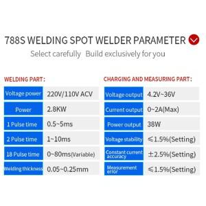 듀얼 디지털 디스플레이 배터리 스폿 용접기 SUNKKO 788S 리튬 고에너지 이중 펄스파