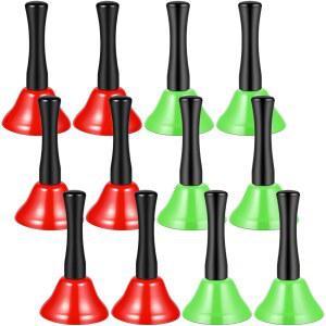 12개 크리스마스 핸드벨 나무 손잡이 금속 스틸, 내구성이 뛰어난 핸드벨로 음악 교육 파티 홀리데이 음악, 교회 합창단, 축하 행사에 적합합니다