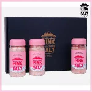 히말라야 핑크소금 선물세트1호 핑크굵은소금 400gX3개 보틀용기 답례품 선물세트 결혼식 장례 장