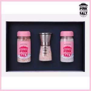 히말라야 핑크소금 선물세트8호 핑크굵은소금 400gX1개 + 크리스탈굵은소금 항아리그라인더 핑