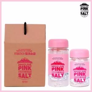 히말라야 핑크소금 답례품세트 15호 크리스탈300g+400g 합2개입(굵은입자) 보틀 명절 결혼식 돌잔