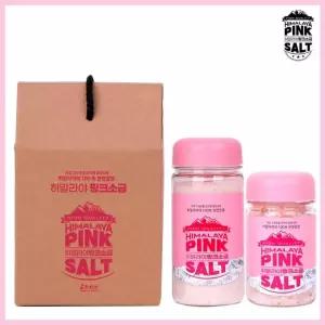 히말라야 핑크소금 답례품세트 17호 (굵은입자)300g+(가는입자)400g 합2개입 보틀 핑크소금명절 결혼식 돌