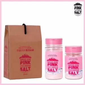 히말라야 핑크소금 답례품 세트 35호 조미료캡 보틀 핑크300g+핑크400g 합2개입(가는입자) 결혼식 돌