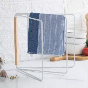 싱크대 고무 거치대 우드 키친랙 행주걸이 무타공 화이트 건조대 접이식 장갑