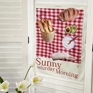 써니 모닝 페브릭 원단 빈티지 현수막 포스터 가랜드 인테리어 음식 포스터 음식 현수막 빈티지 원단